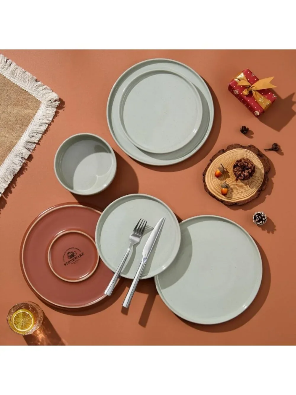 Modern 12-Piece Stoneware Dinnerware Set for 4 | Stylish & Durable Tableware
